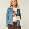 Jeansjacka med fuskpälskant Jeansjacka med fuskpälskant