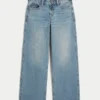 Justerbar midja Låg midja Mediumtvättade baggy jeans Justerbar midja Låg midja Mediumtvättade baggy jeans