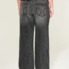 Justerbar midja Låg midja Tvättade svarta baggy jeans Justerbar midja Låg midja Tvättade svarta baggy jeans