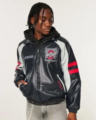 Konstläder The Ohio State University Buckeyes grafisk jacka