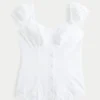 Kortärmad stretchpoplin-top Kortärmad stretchpoplin-top