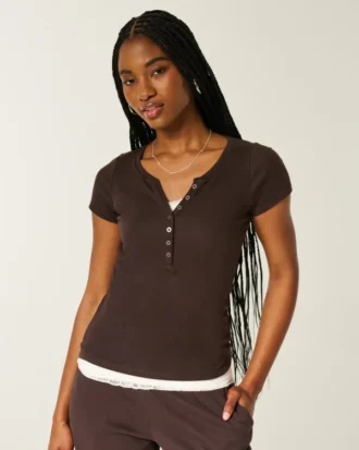 Kortärmad Y2K Henley Kortärmad Y2K Henley