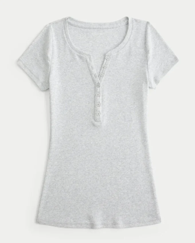 Kortärmad Y2K Henley