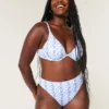 Kurvig högt skuren ribbad bikiniunderdel med hög midja