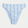 Kurvig högt skuren ribbad bikiniunderdel med hög midja