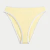 Kurvig högt skuren ribbad bikiniunderdel med hög midja