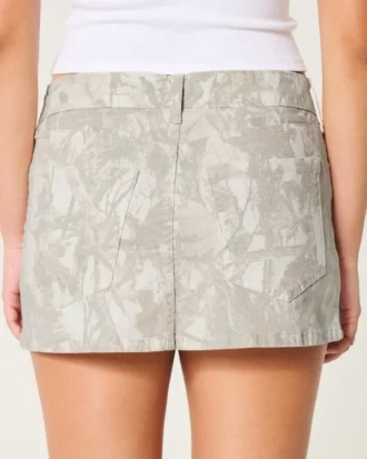 Låg midja, kamouflage, twill, minikjol