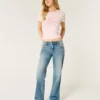 Låg midja, medium tvätt, avslappnad rak jeans
