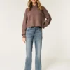 Låg midja, medium tvätt, avslappnad rak jeans
