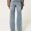 Låg midja, medium tvätt, avslappnad rak jeans
