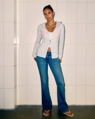 Låg midja, medium tvätt, bootcut-jeans