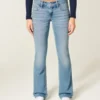 Låg midja, medium tvätt, bootcut-jeans Låg midja, medium tvätt, bootcut-jeans