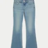 Låg midja, medium tvätt, bootcut-jeans Låg midja, medium tvätt, bootcut-jeans