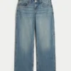 Låg midja, medium tvätt Los Angeles grafiska baggy jeans Låg midja, medium tvätt Los Angeles grafiska baggy jeans