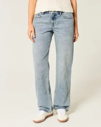 Låg midja, medium tvätt, lösa jeans