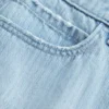 Låg midja miniskort i denim med järnvägsränder Låg midja miniskort i denim med järnvägsränder
