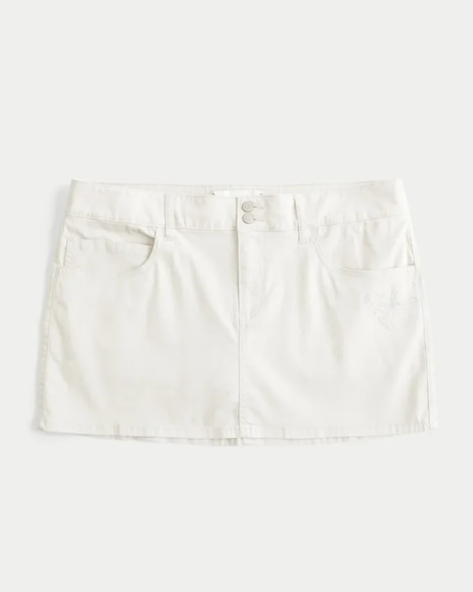Låg midja Shine Butterfly Twill Mini Skort Låg midja Shine Butterfly Twill Mini Skort