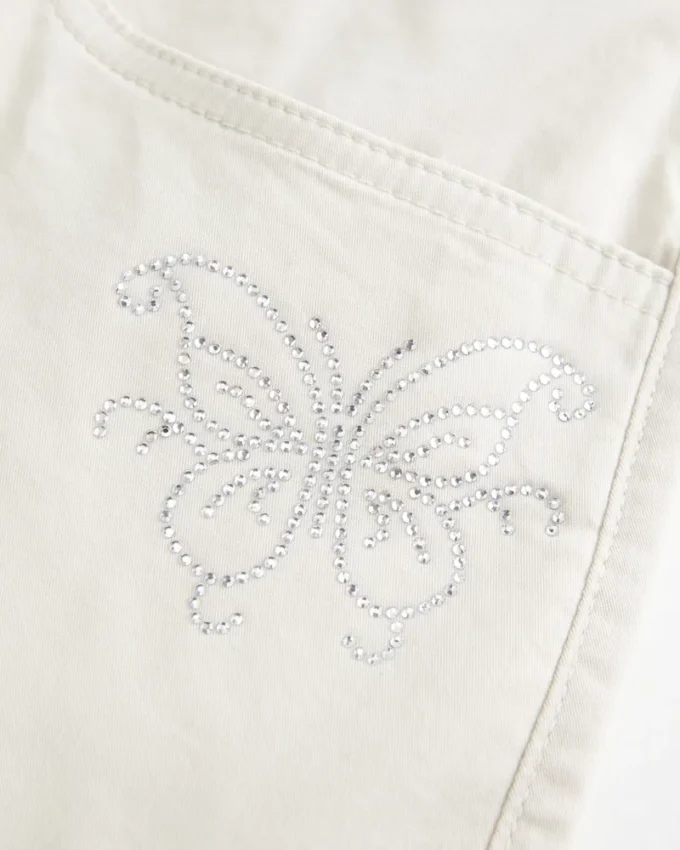 Låg midja Shine Butterfly Twill Mini Skort Låg midja Shine Butterfly Twill Mini Skort