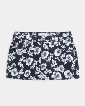 Låg midja twill miniskort