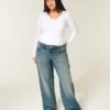 Lågmidja baggy jeans i medium tvätt Lågmidja baggy jeans i medium tvätt