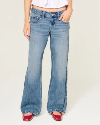 Lågmidja baggy jeans i medium tvätt