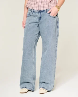 Lågmidja baggy jeans i medium tvätt