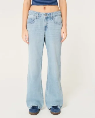 Lågmidja baggy jeans i medium tvätt