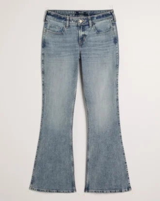 Lågmidja jeans med medium tvätt och utsvängda ben