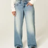 Lågmidja Y2K Medium Wash Baggy Jeans Lågmidja Y2K Medium Wash Baggy Jeans