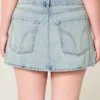 Lågmidjad miniskort i denim