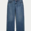 Lågmidjade baggy jeans i mörk tvätt