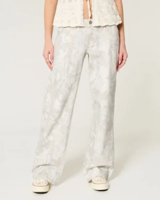 Lågmidjade baggyjeans i kamouflage