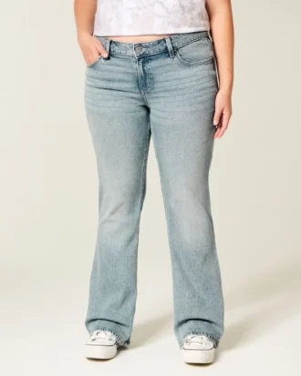 Lågmidjade bootcut-jeans i ljus tvätt