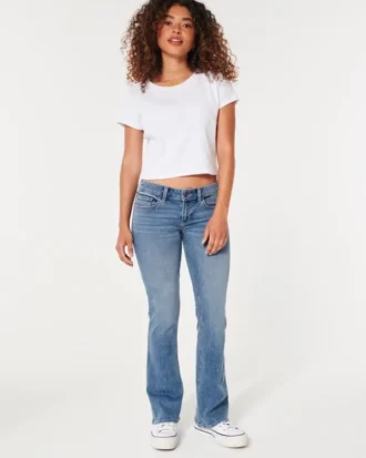 Lågmidjade bootcut-jeans i medium tvätt