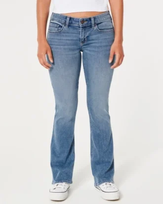 Lågmidjade bootcut-jeans i medium tvätt