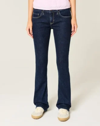 Lågmidjade bootcut-jeans i mörk tvätt