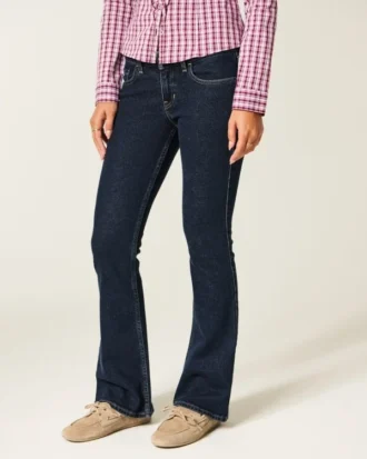 Lågmidjade bootcut-jeans i mörk tvätt
