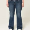 Lågmidjade bootcut-jeans i mörk tvätt