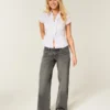 Lågmidjade grå baggy jeans