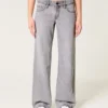 Lågmidjade grå baggy jeans