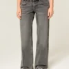 Lågmidjade grå baggy jeans