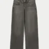 Lågmidjade grå baggy jeans