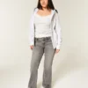 Lågmidjade grå bootcut-jeans Lågmidjade grå bootcut-jeans