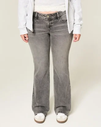 Lågmidjade grå bootcut-jeans