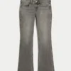 Lågmidjade grå bootcut-jeans Lågmidjade grå bootcut-jeans
