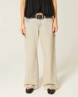 Lågmidjade, ljusblå baggy jeans