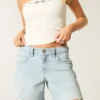 Lågmidjade, ljusblå, baggy jeansshorts 5″ Lågmidjade, ljusblå, baggy jeansshorts 5″