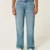 Lågmidjade, medellavtvättade, avslappnade raka jeans Lågmidjade, medellavtvättade, avslappnade raka jeans