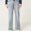 Lågmidjade, medellavtvättade, avslappnade raka jeans Lågmidjade, medellavtvättade, avslappnade raka jeans