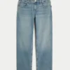 Lågmidjade, medellavtvättade, avslappnade raka jeans Lågmidjade, medellavtvättade, avslappnade raka jeans